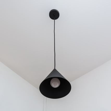 Hängeleuchte ETNA II mit Kabelaufhängung, 1x E27/15W/230V, Ø 18,5 cm, schwarz