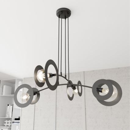 Hängeleuchte EUFORIA 4xE27/15W/230V schwarz