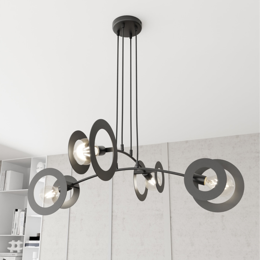 Hängeleuchte EUFORIA 4xE27/15W/230V schwarz
