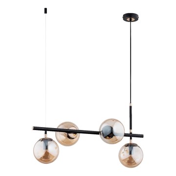 Hängeleuchte FIORE 4xE14/10W/230V schwarz