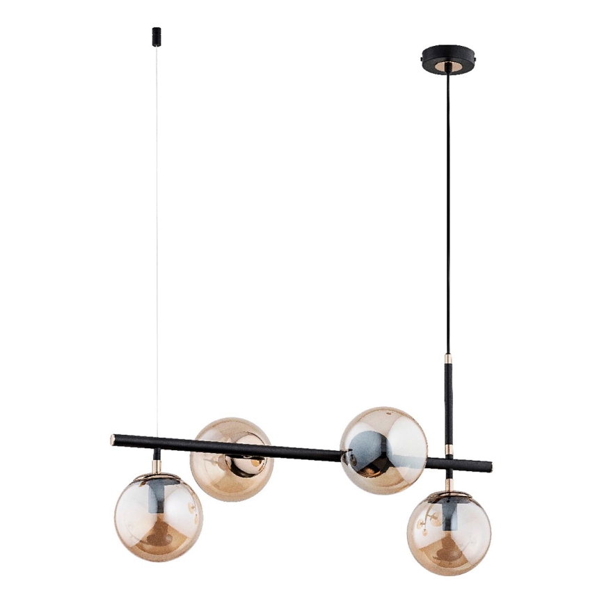 Hängeleuchte FIORE 4xE14/10W/230V schwarz