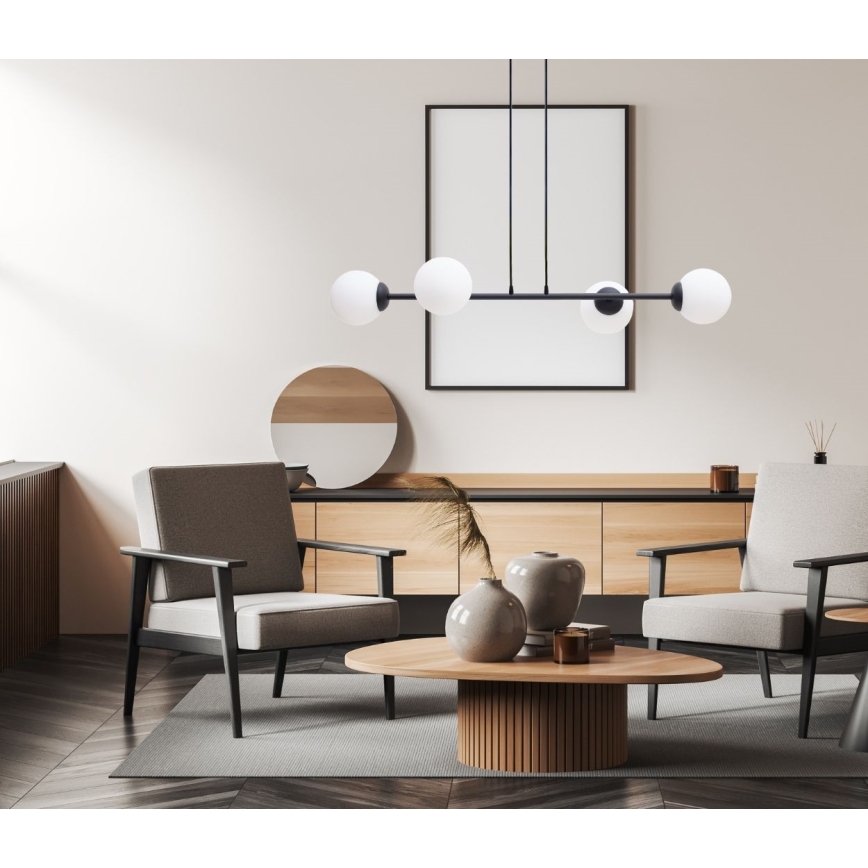 Hängeleuchte FIRA 4xE27/60W/230V schwarz