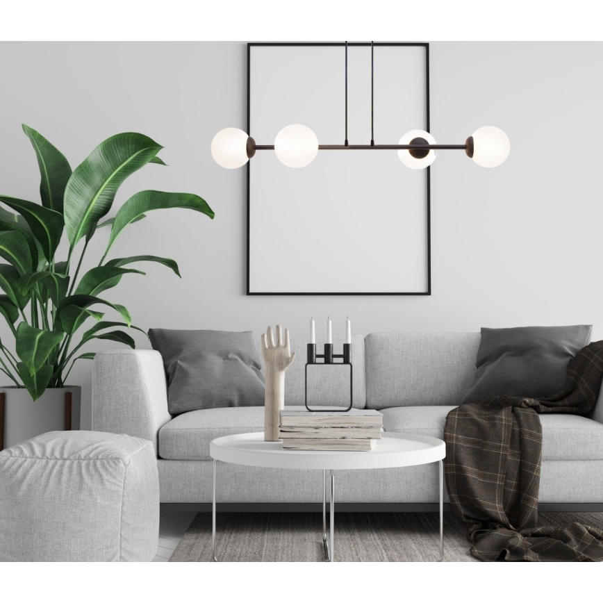 Hängeleuchte FIRA 4xE27/60W/230V schwarz