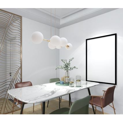 Hängeleuchte FIRA 5xE27/60W/230V golden