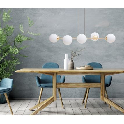 Hängeleuchte FIRA 5xE27/60W/230V golden