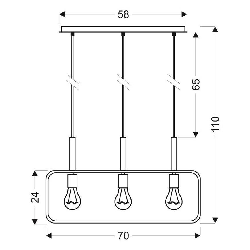 Hängeleuchte FRAME 3xE27/60W/230V schwarz