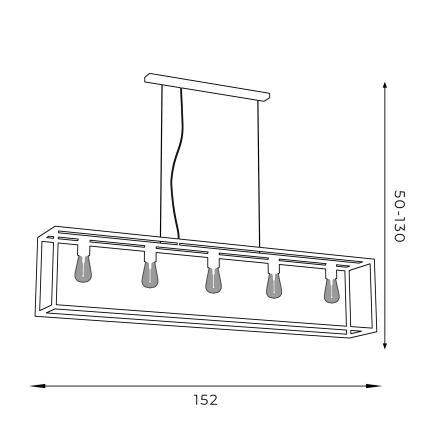 Hängeleuchte FRAME 5xE27/60W/230V schwarz