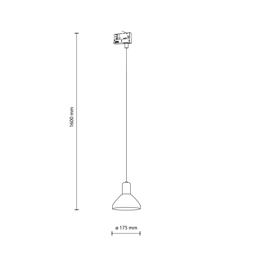 Hängeleuchte für 3-Phasen-Schienensystem NEO 1xE27/15W/230V schwarz/rauchig schwarz