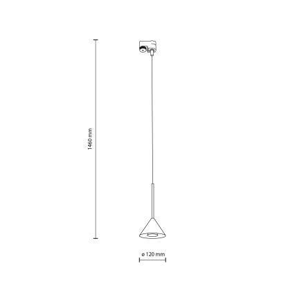 Hängeleuchte für 1-Phasen-Schienensystem CONO MINI 1xGU10/10W/230V schwarz