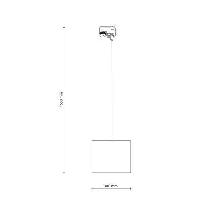 Hängeleuchte für 1-Phasen-Schienensystem TRACER 1xE27/15W/230V d 30 cm schwarz/braun