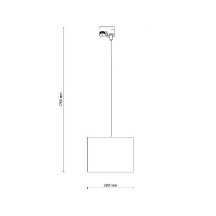Hängeleuchte für 1-Phasen-Schienensystem TRACER 1xE27/15W/230V d 38 cm schwarz