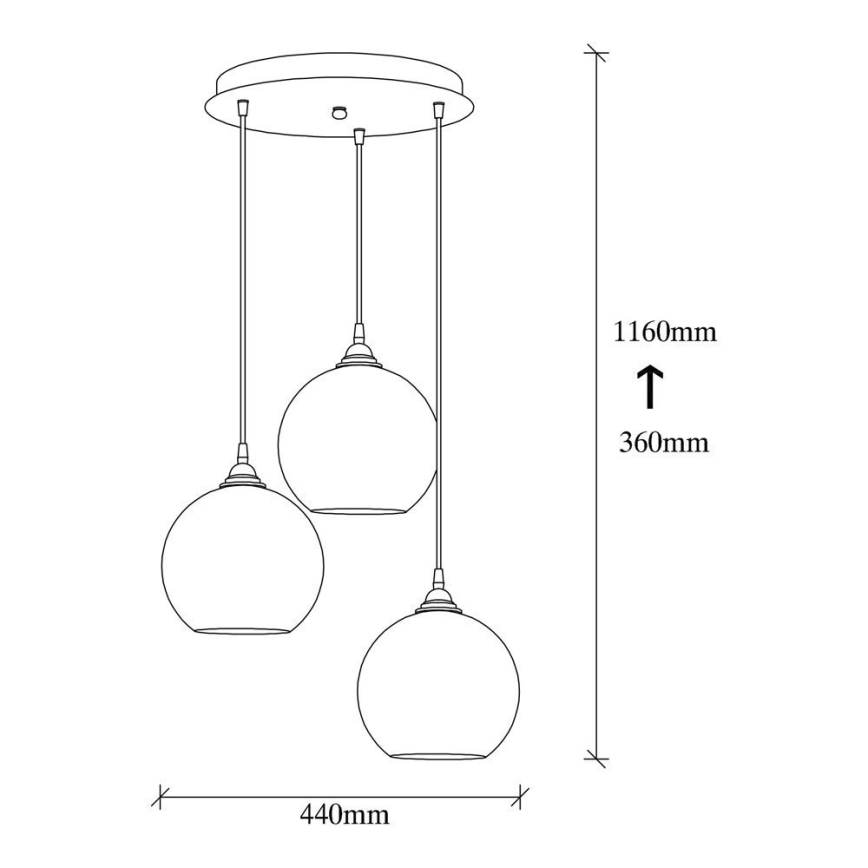 Hängeleuchte GOLD 3xE27/40W/230V