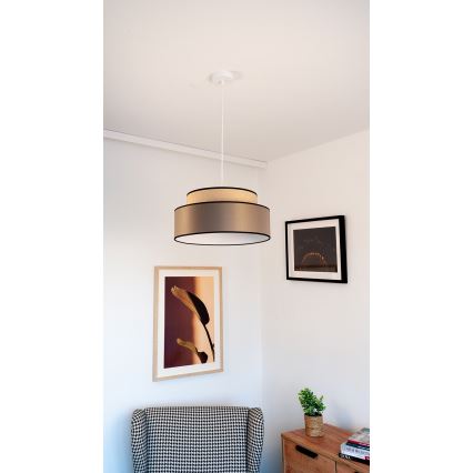 Hängeleuchte GRACE 1xE27/60W/230V d 40 cm beige/braun