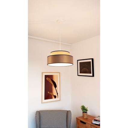Hängeleuchte GRACE 1xE27/60W/230V d 40 cm beige/braun