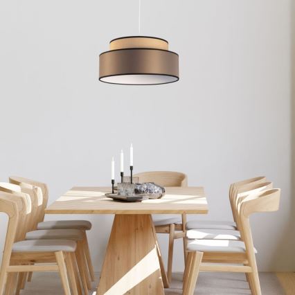 Hängeleuchte GRACE 1xE27/60W/230V d 40 cm beige/braun