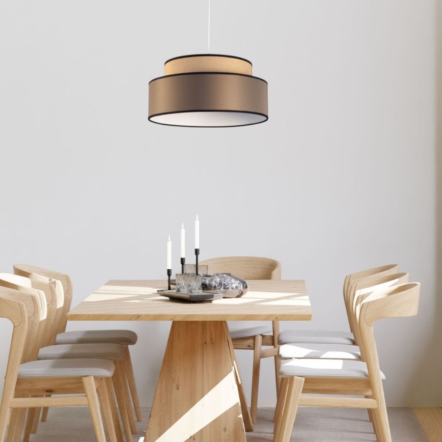 Hängeleuchte GRACE 1xE27/60W/230V d 40 cm beige/braun