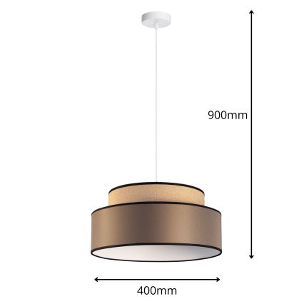 Hängeleuchte GRACE 1xE27/60W/230V d 40 cm beige/braun