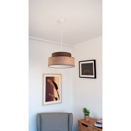 Hängeleuchte GRACE 1xE27/60W/230V d 40 cm braun/beige