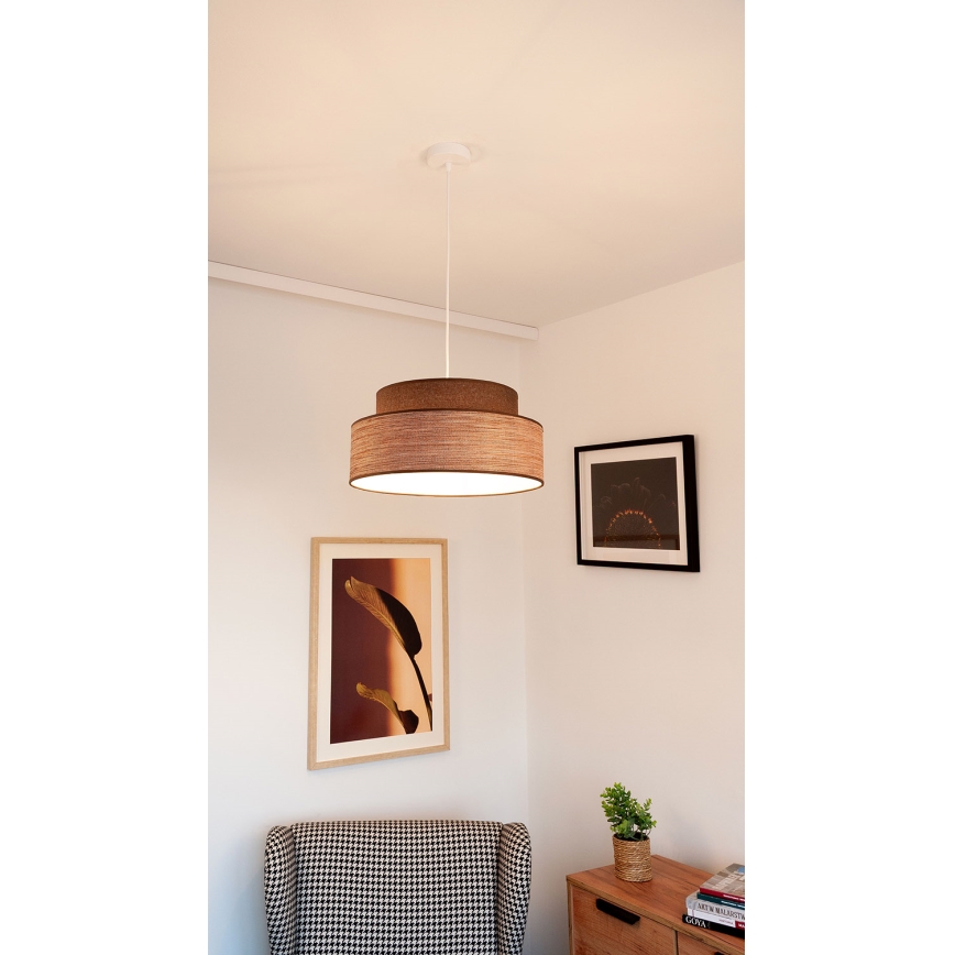 Hängeleuchte GRACE 1xE27/60W/230V d 40 cm braun/beige