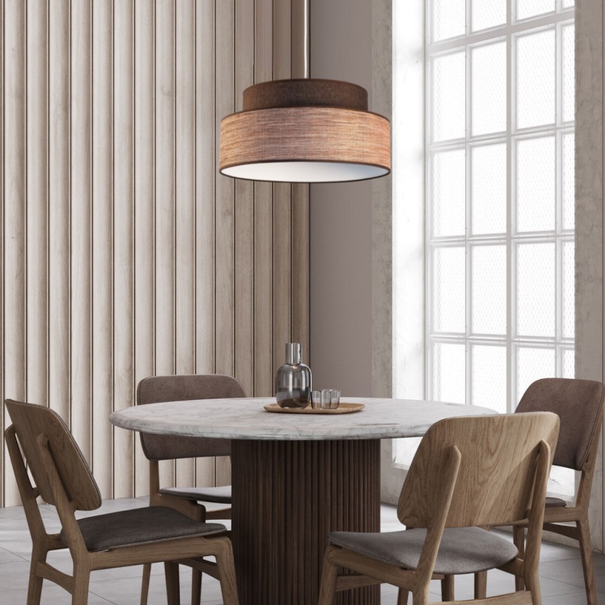 Hängeleuchte GRACE 1xE27/60W/230V d 40 cm braun/beige