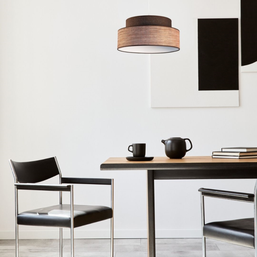 Hängeleuchte GRACE 1xE27/60W/230V d 40 cm braun/beige