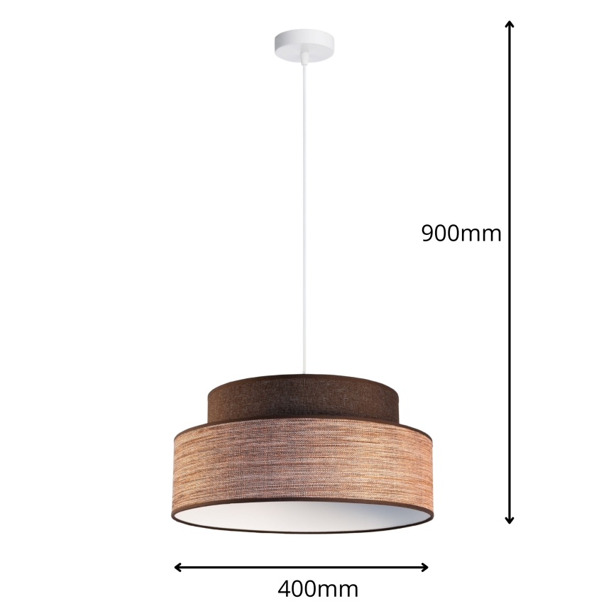 Hängeleuchte GRACE 1xE27/60W/230V d 40 cm braun/beige