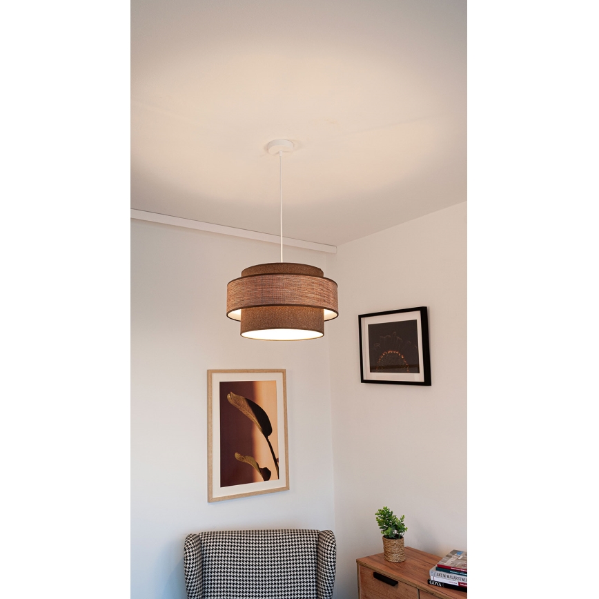 Hängeleuchte GRACE 1xE27/60W/230V d 40 cm braun/beige