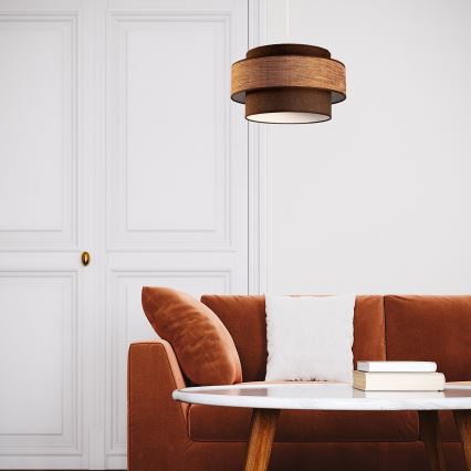 Hängeleuchte GRACE 1xE27/60W/230V d 40 cm braun/beige