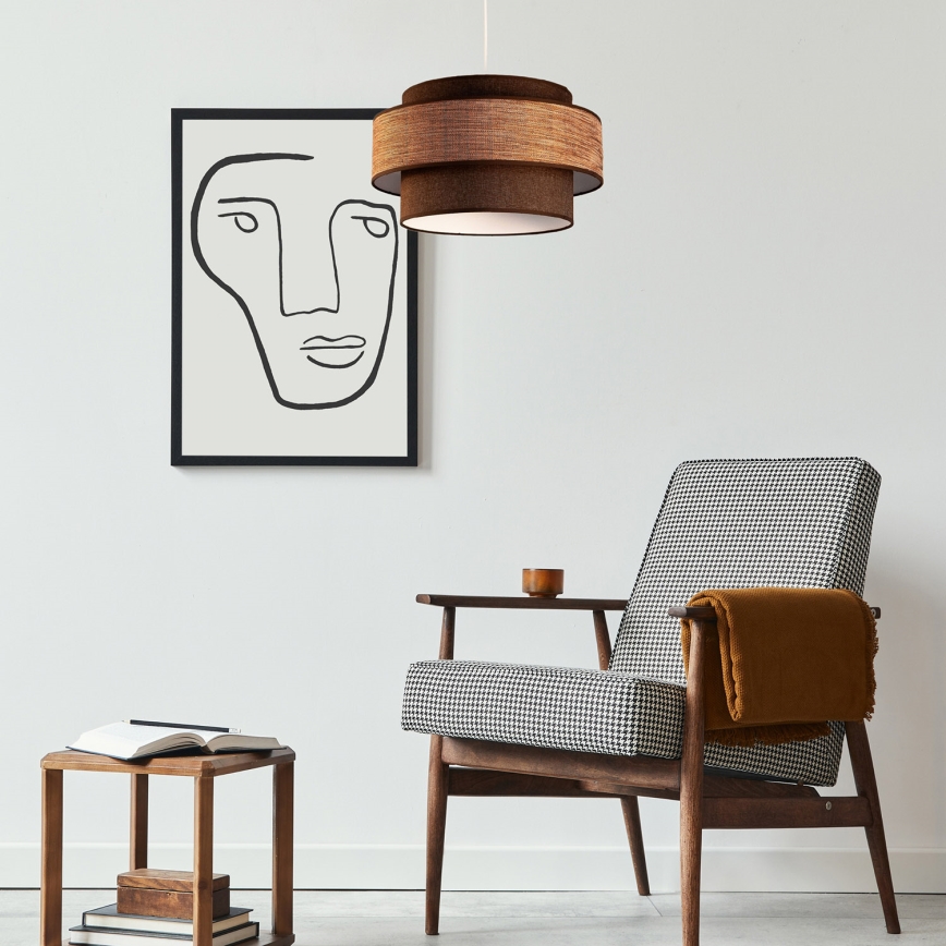 Hängeleuchte GRACE 1xE27/60W/230V d 40 cm braun/beige