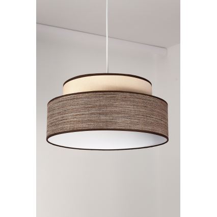 Hängeleuchte GRACE 1xE27/60W/230V d 40 cm cremefarben/braun