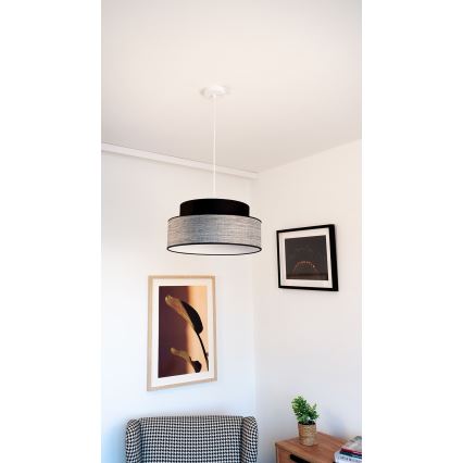 Hängeleuchte GRACE 1xE27/60W/230V d 40 cm schwarz/grau