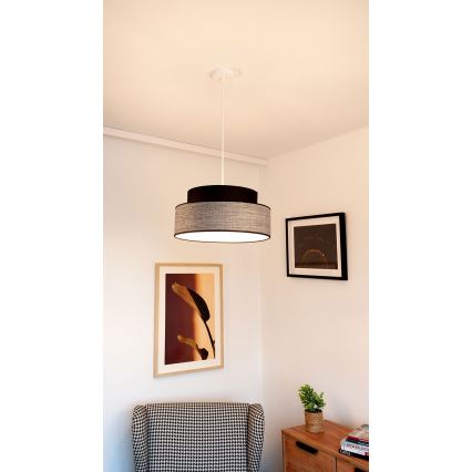 Hängeleuchte GRACE 1xE27/60W/230V d 40 cm schwarz/grau
