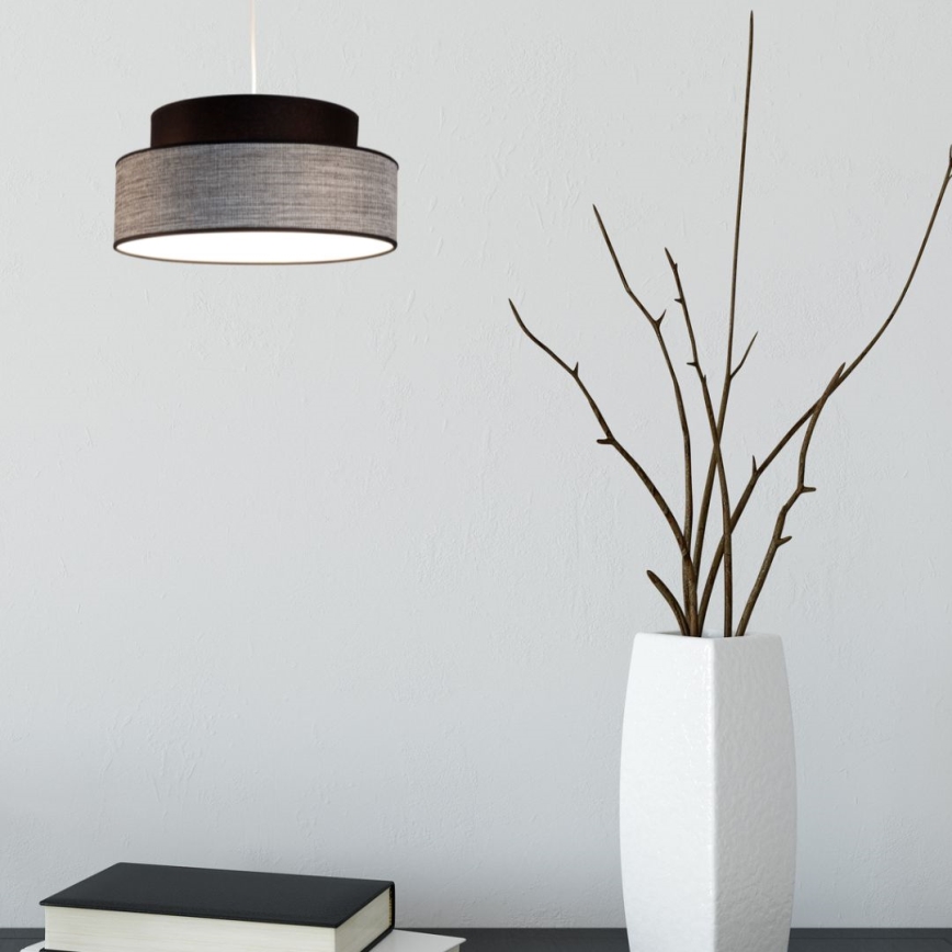 Hängeleuchte GRACE 1xE27/60W/230V d 40 cm schwarz/grau