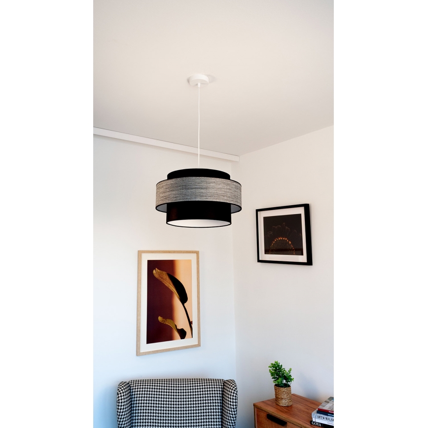 Hängeleuchte GRACE 1xE27/60W/230V d 40 cm schwarz/grau