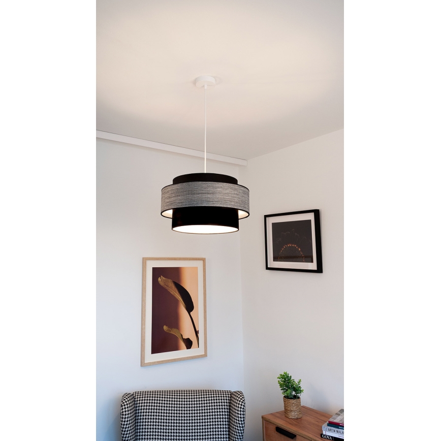 Hängeleuchte GRACE 1xE27/60W/230V d 40 cm schwarz/grau