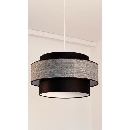 Hängeleuchte GRACE 1xE27/60W/230V d 40 cm schwarz/grau