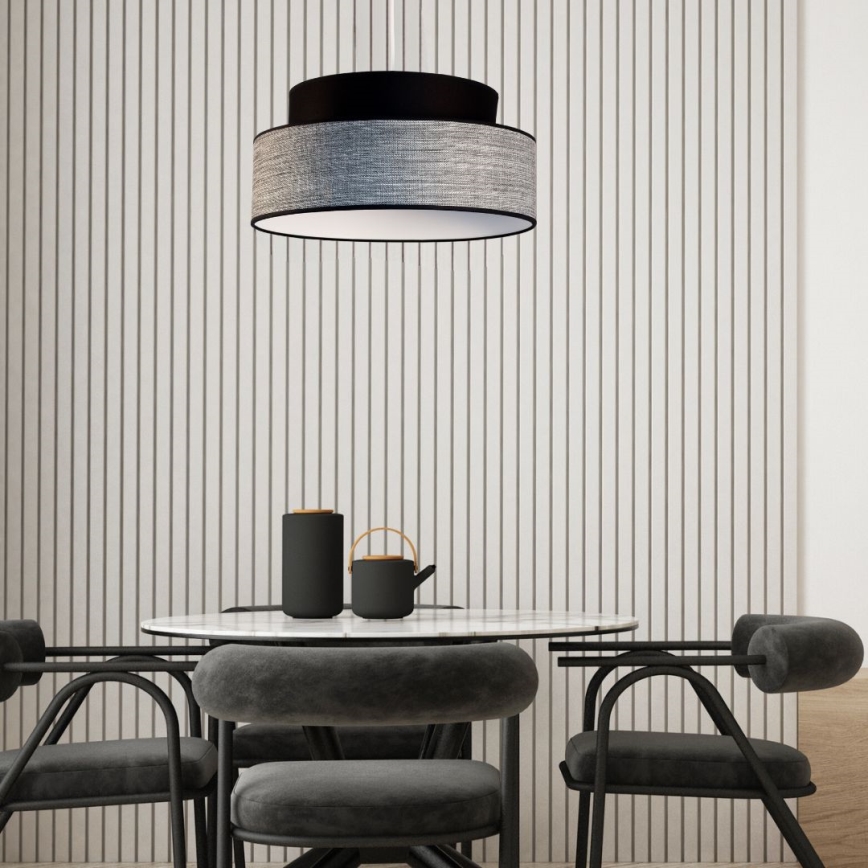 Hängeleuchte GRACE 1xE27/60W/230V schwarz/grau