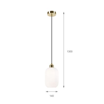 Hängeleuchte HARMA 1xE27/15W/230V d 14 cm weiß/golden