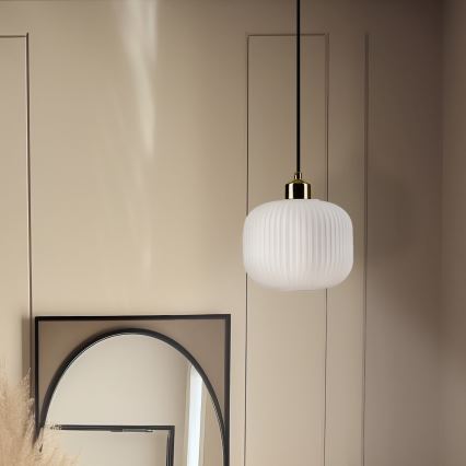 Hängeleuchte HARMA 1xE27/15W/230V d 20 cm weiß/golden