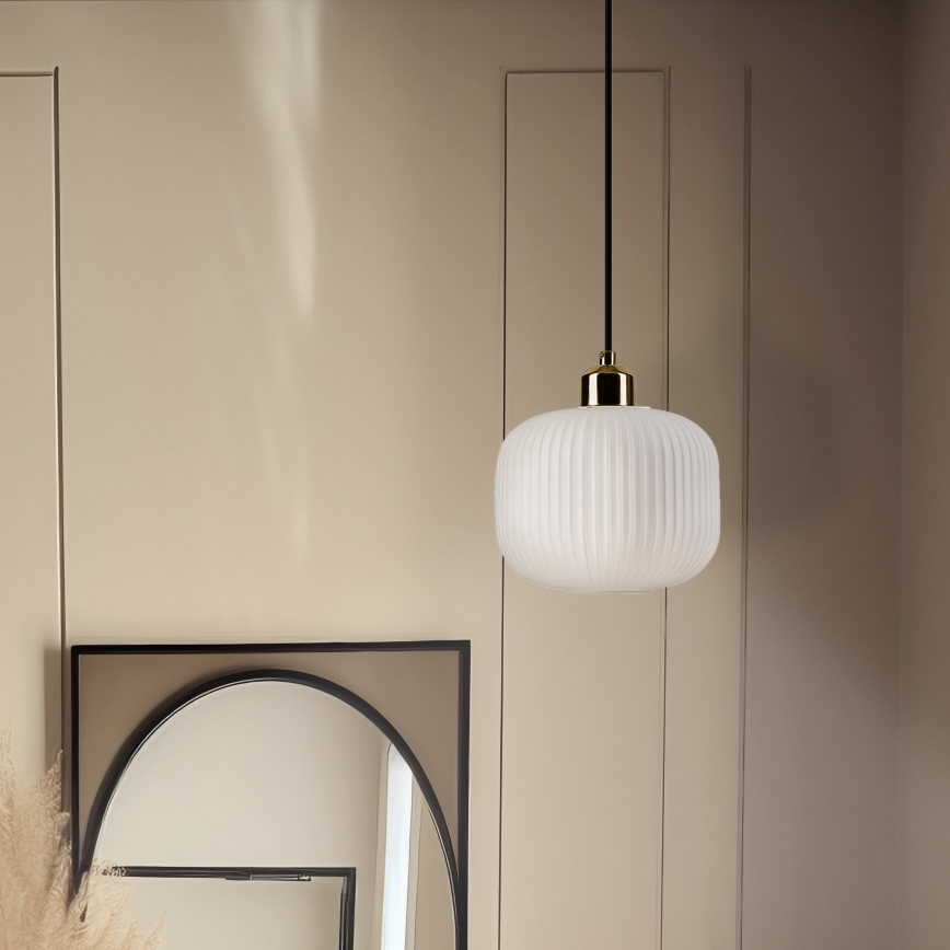 Hängeleuchte HARMA 1xE27/15W/230V d 20 cm weiß/golden