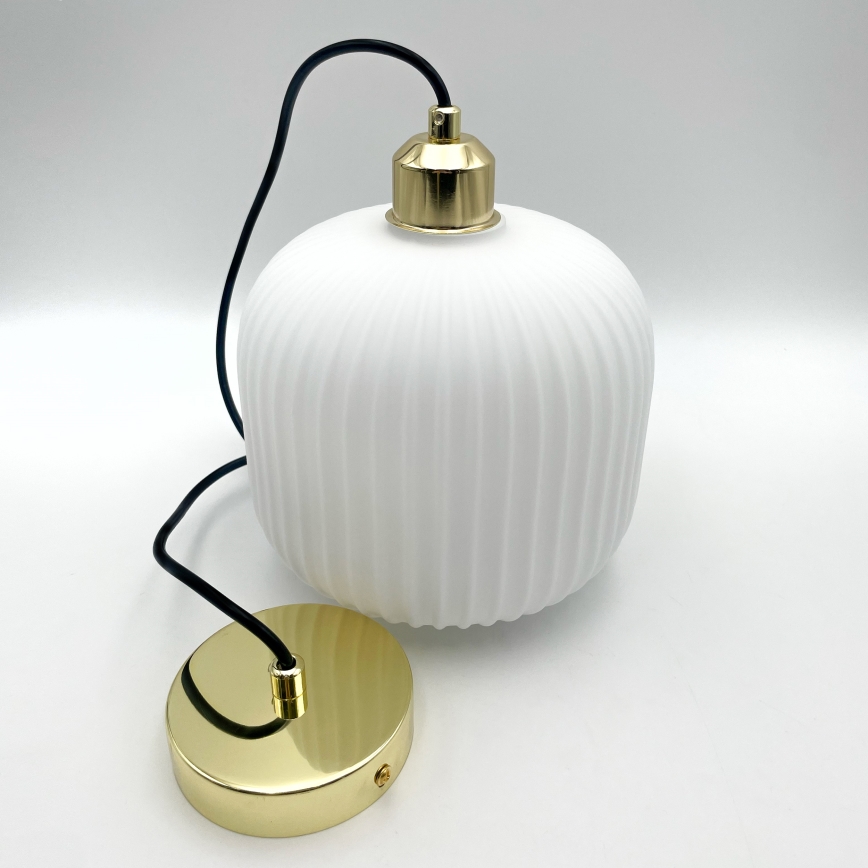 Hängeleuchte HARMA 1xE27/15W/230V d 20 cm weiß/golden