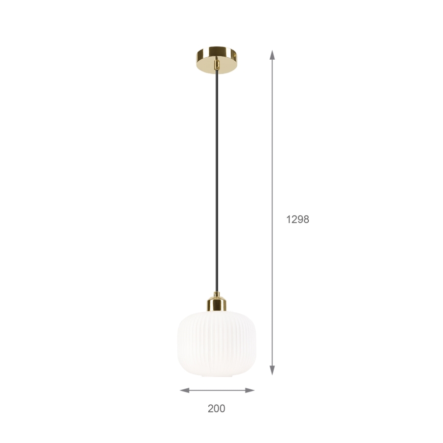 Hängeleuchte HARMA 1xE27/15W/230V d 20 cm weiß/golden
