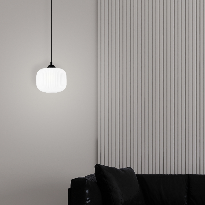 Hängeleuchte HARMA 1xE27/15W/230V d 20 cm weiß/schwarz