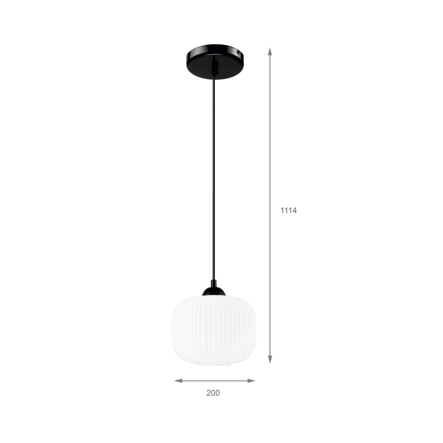 Hängeleuchte HARMA 1xE27/15W/230V d 20 cm weiß/schwarz