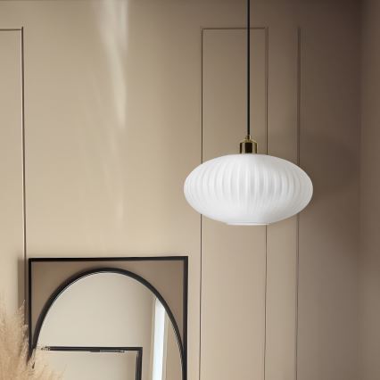 Hängeleuchte HARMA 1xE27/15W/230V d 30 cm weiß/golden