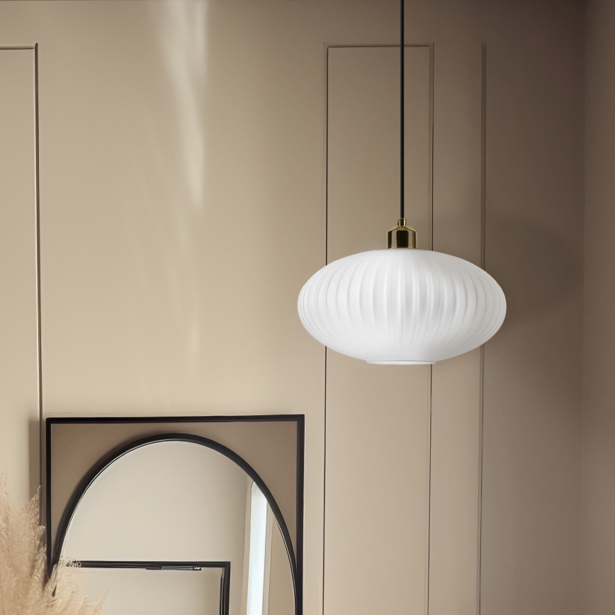 Hängeleuchte HARMA 1xE27/15W/230V d 30 cm weiß/golden
