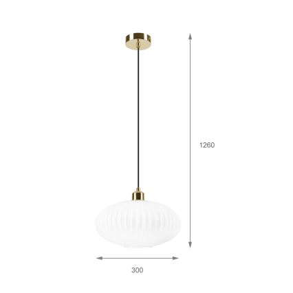Hängeleuchte HARMA 1xE27/15W/230V d 30 cm weiß/golden