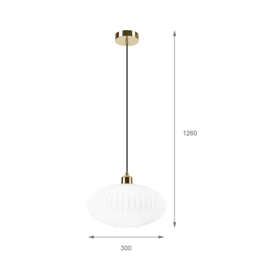 Hängeleuchte HARMA 1xE27/15W/230V d 30 cm weiß/golden