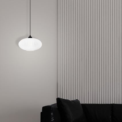 Hängeleuchte HARMA 1xE27/15W/230V d 30 cm weiß/schwarz