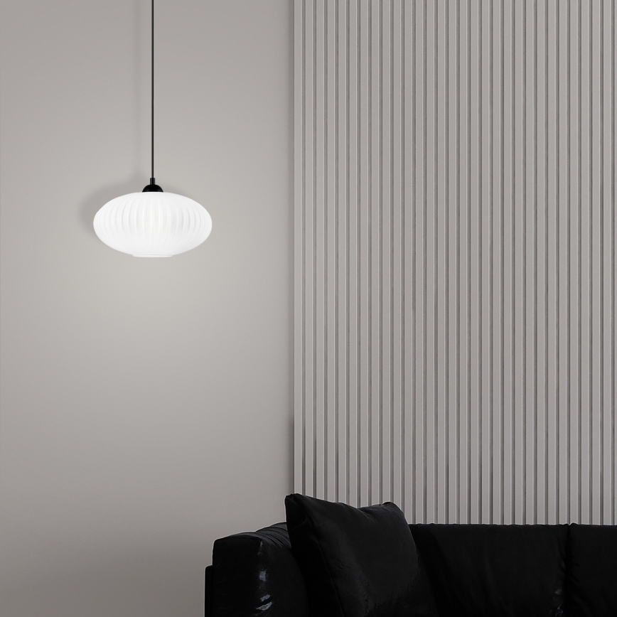 Hängeleuchte HARMA 1xE27/15W/230V d 30 cm weiß/schwarz